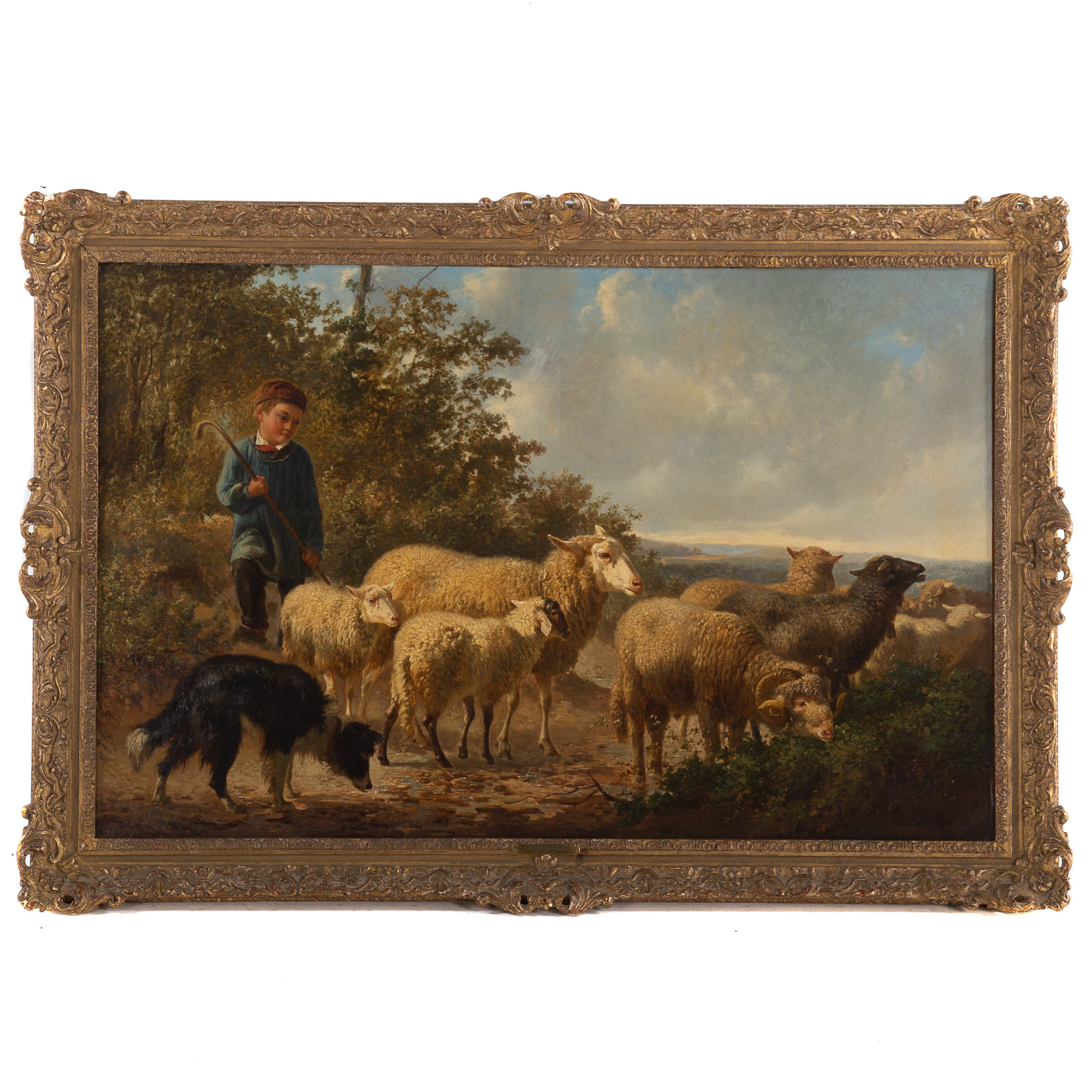 Appraisal: EDOUARD WOUTERMAERTENS TENDING THE SHEEP OIL Belgian - Oil on