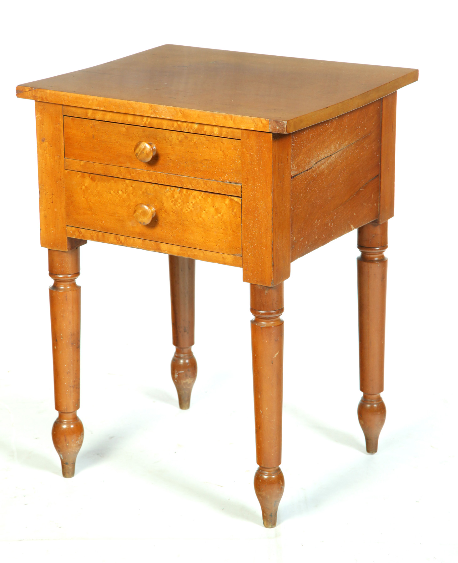 Appraisal: LATE SHERATON TWO-DRAWER WORK TABLE American nd quarter- th century