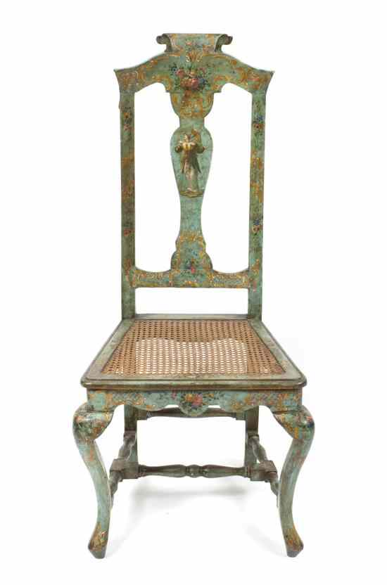 Appraisal: An Italian Rococo Style Painted Side Chair th th century