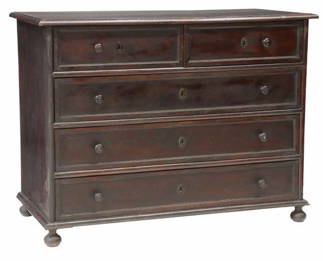 Appraisal: Italian commode in a dark mahogany finish th c fitted