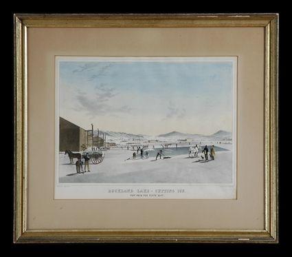 Appraisal: G W ENDICOTT PUBL ROCKLAND LAKE ROCKLAND LAKE-CUTTING ICE Hand-colored