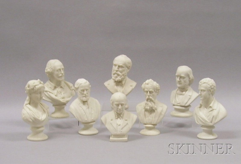 Appraisal: Eight Parian Historical and Character Busts including Shakespeare Virgil General