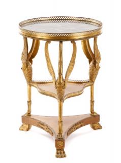 Appraisal: French Empire Style Marble Gilt Bronze Gueridon French th century