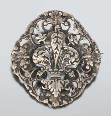 Appraisal: A Large Sterling Silver Fleur De Lys brooch by Parenti