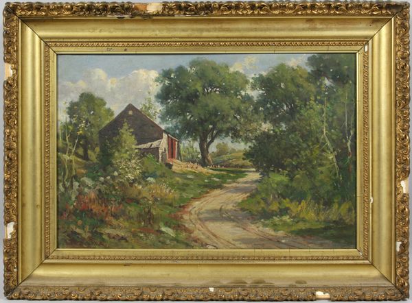 Appraisal: Edmund Burrill American - pastoral scene with barn o c