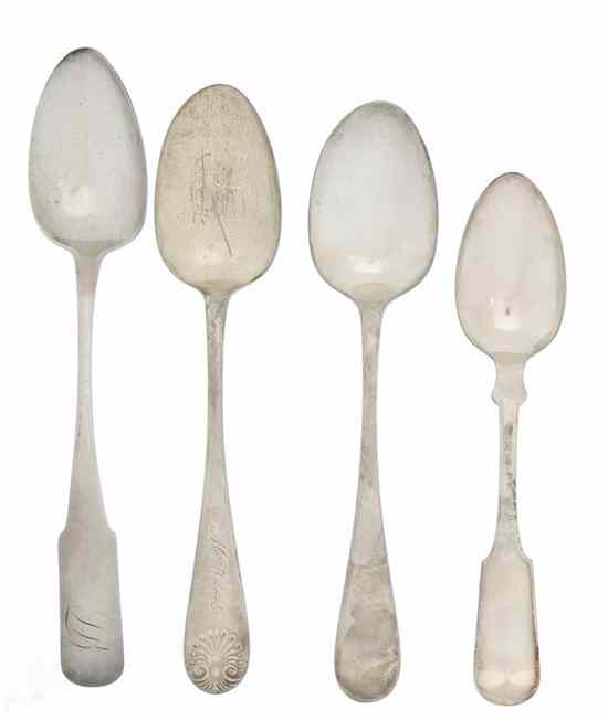 Appraisal: Two American Coin Silver Spoons one by Bridgeport the second