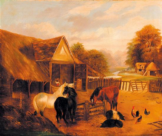 Appraisal: John Frederick Herring Jr after British - FARMYARD SCENE oil