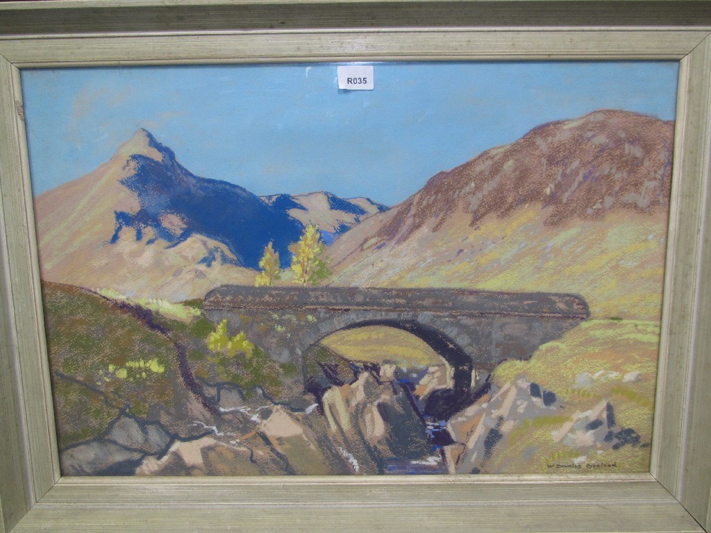 Appraisal: WILLIAM DOUGLAS MacLEOD Pastel 'Ba Bridge and Stob Gabhel from