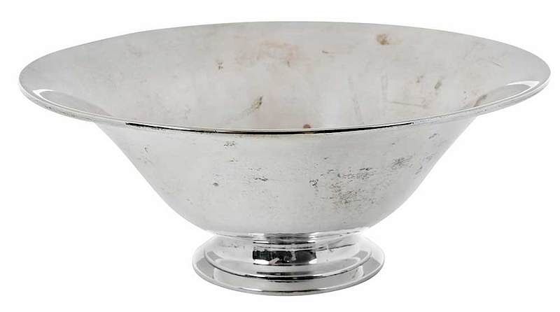 Appraisal: Porter Blanchard Sterling Footed Bowl American Revere style light hammered