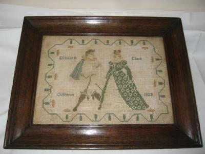 Appraisal: A WOOLWORK SAMPLER by Elizabeth Clark from Clitheroe dated worked