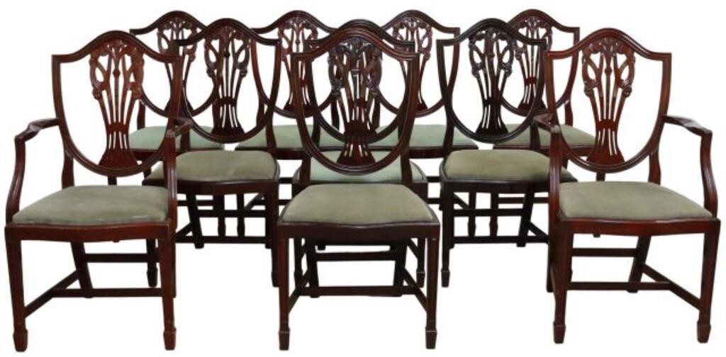 Appraisal: lot of English Hepplewhite style dining chairs th c having