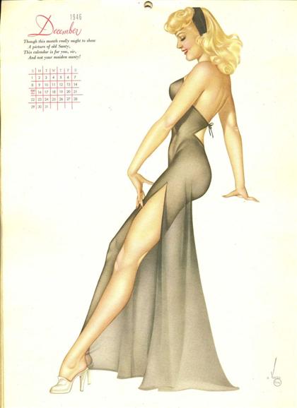 Appraisal: piece Alberto Vargas Calendar Chicago Esquire x inches x mm