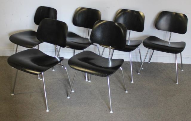 Appraisal: Midcentury Set of Eames DSW Chairs Labeled Herman Miller manufacturer