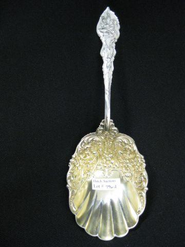 Appraisal: Unger Brothers Sterling Narcissus Berry Spoon elaborate deep bowl with