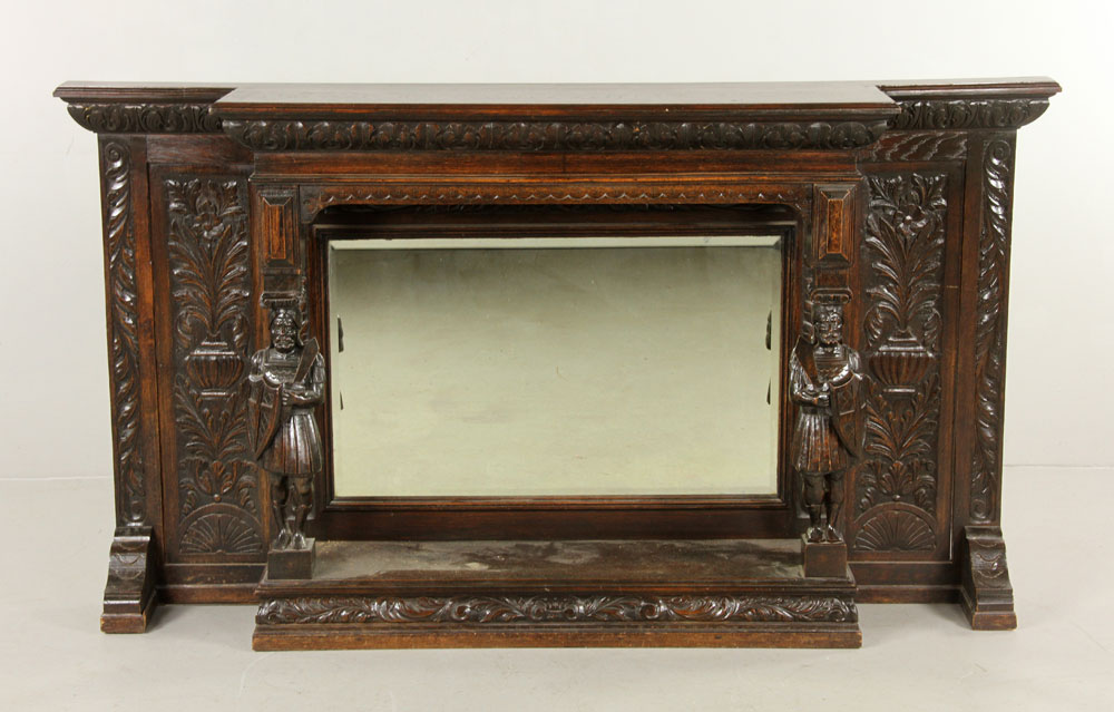 Appraisal: - Renaissance Style Console Renaissance style carved oak console of