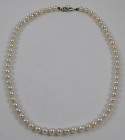 Appraisal: PEARL CHOKER LENGTH NECKLACE - in length and strung with