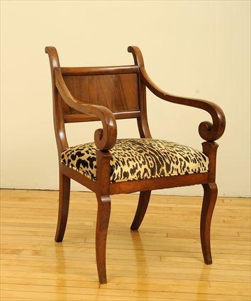 Appraisal: Biedermeier-Style Walnut Armchair x x in