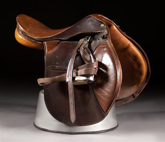 Appraisal: Crosby England leather saddle approx - in