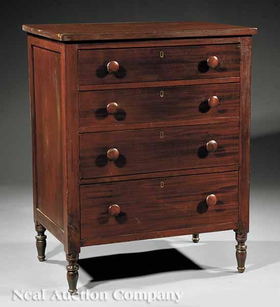 Appraisal: A Fine American Federal Cherrywood Diminutive Chest of Drawers c