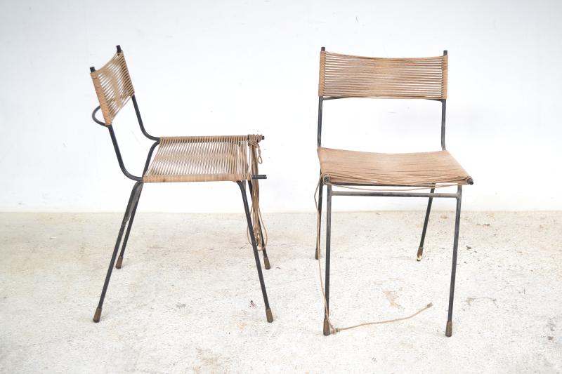 Appraisal: SEVEN CLEMENT MEADMORE STRING CHAIRS AND ONE OTHER SEVEN CLEMENT