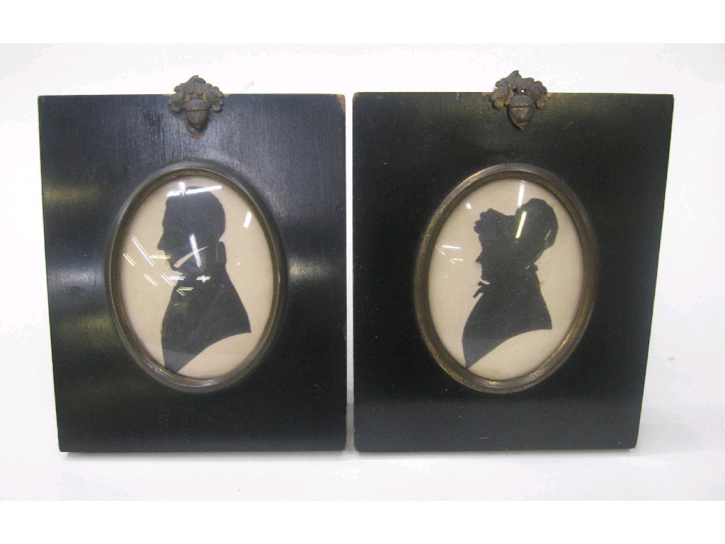 Appraisal: Pair of framed silhouette portraits