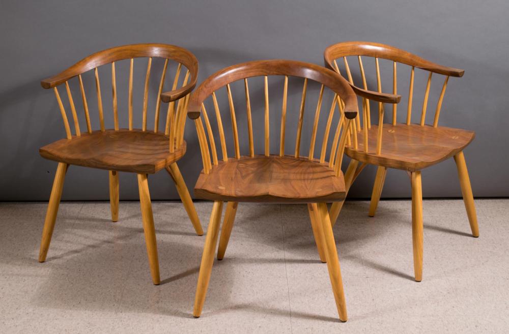 Appraisal: SET OF THREE THOMAS MOSER 'NEWPORT' ARMCHAIRS Thomas Moser Cabinetmakers