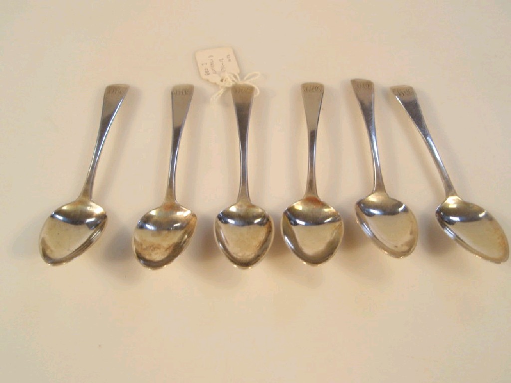 Appraisal: Six George I silver teaspoons - g all in