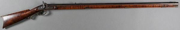 Appraisal: AN ATTRACTIVE PENNSYLVANIA PERCUSSION LONG RIFLE AN ATTRACTIVE PENNSYLVANIA PERCUSSION