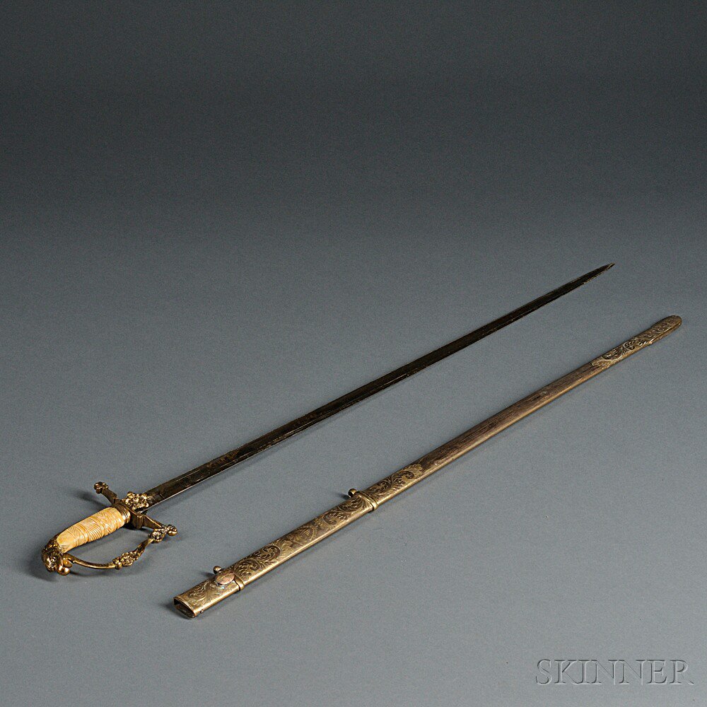 Appraisal: Eagle-pommel Sword and Scabbard c early to mid- th century