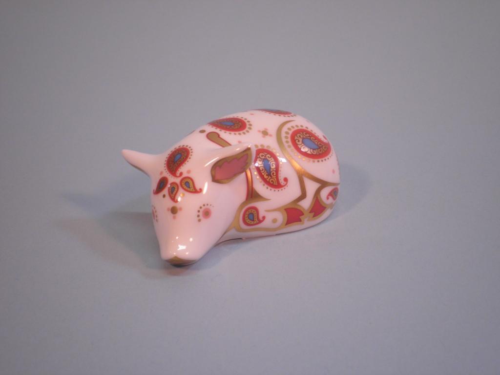 Appraisal: A Royal Crown Derby limited edition paisley pig signed to