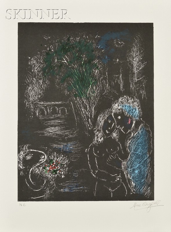 Appraisal: Marc Chagall Russian French - Green Tree with Lovers edition