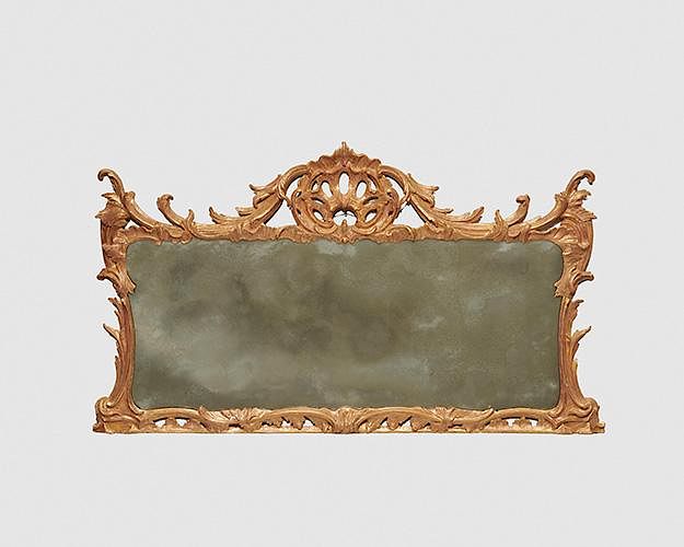 Appraisal: George III Giltwood Over-Mantel Mirror George III Giltwood Over-Mantel Mirror