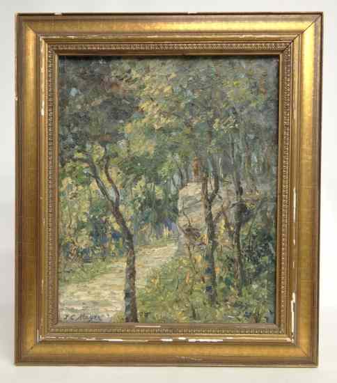 Appraisal: Painting oil on canvas wooded landscape signed ''J C Magee''