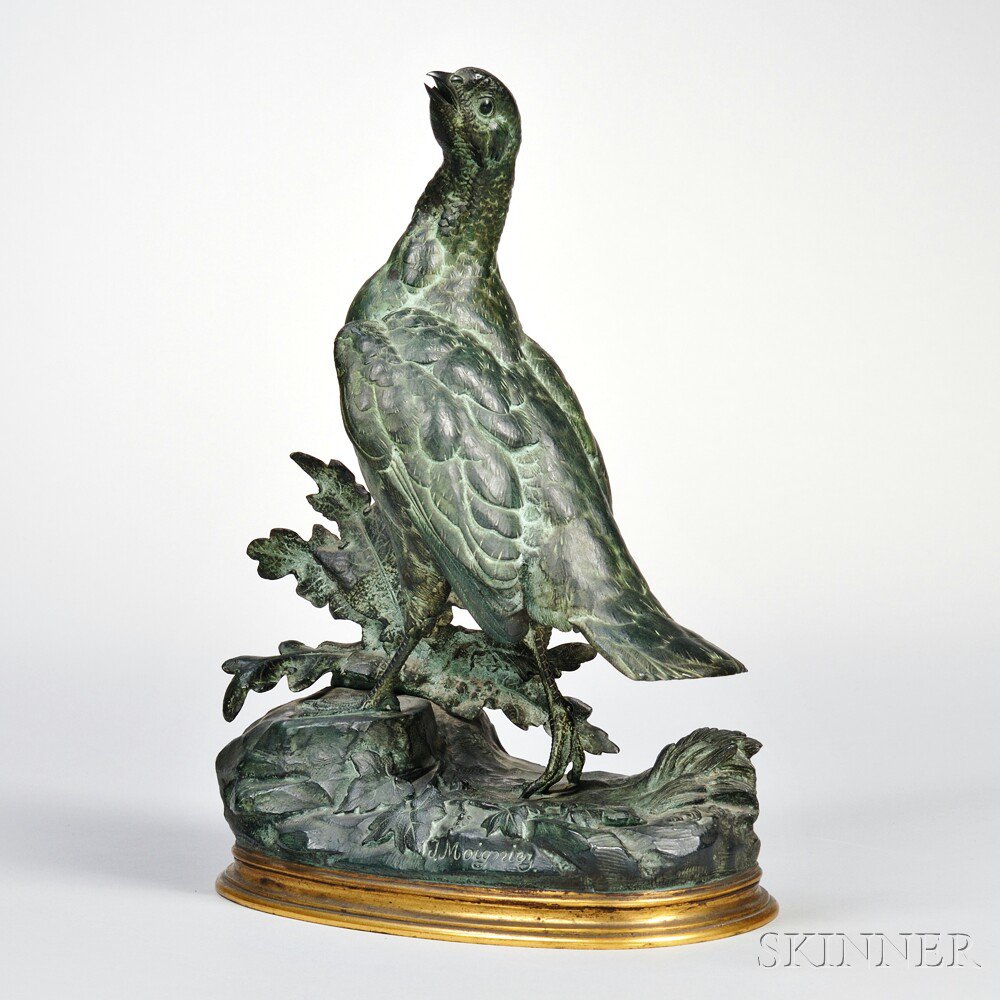 Appraisal: After Jules Moigniez French - Bronze Model of a Bird