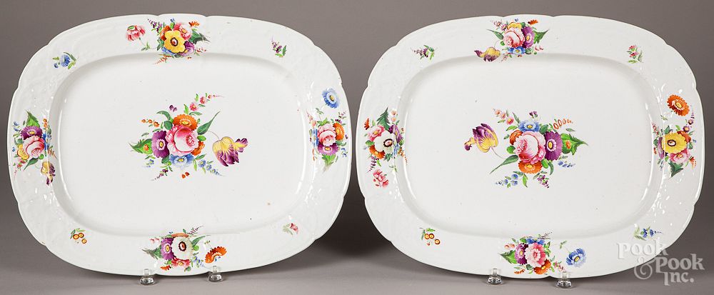 Appraisal: Pair of large Staffordshire platters Pair of large Staffordshire platters