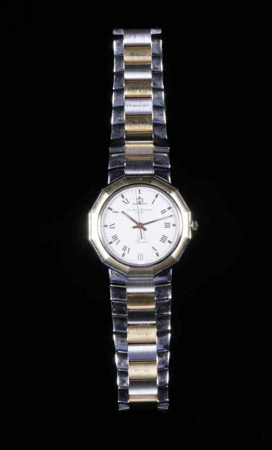 Appraisal: LADY'S BAUME MERCIER STAINLESS STEEL AND K YELLOW GOLD WRISTWATCH