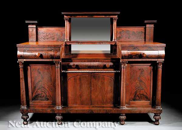 Appraisal: An American Late Classical Carved Mahogany Sideboard th c Philadelphia