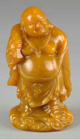 Appraisal: Chinese Tianhuang Stone Laughing BuddhaFinely carved and polished standing Buddha