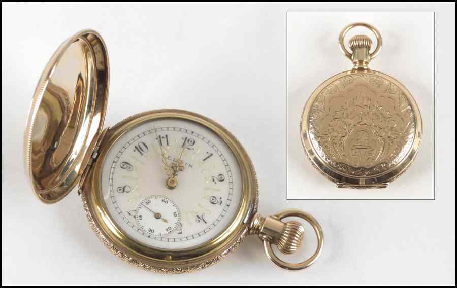 Appraisal: ELGIN KARAT YELLOW GOLD LADY'S PENDANT WATCH Bearing a hunt