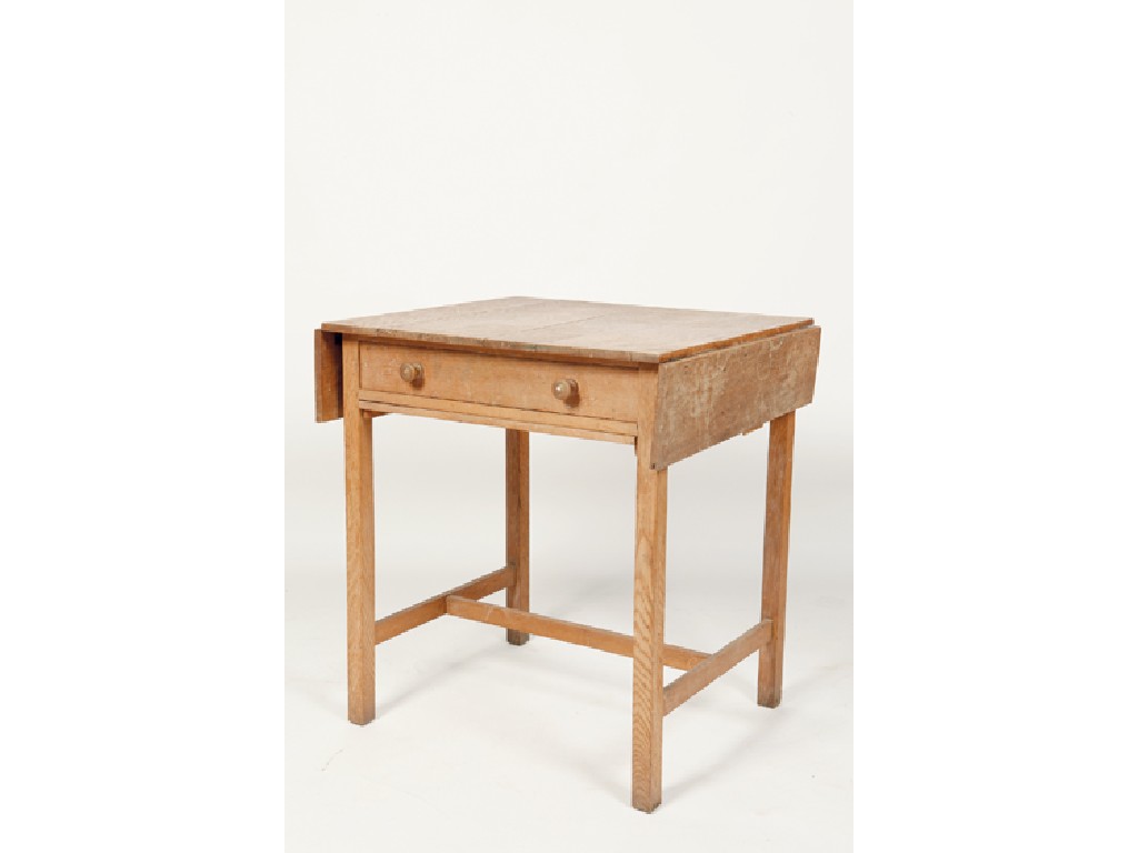 Appraisal: HEALS A LIGHT OAK WORK TABLE the rectangular top with