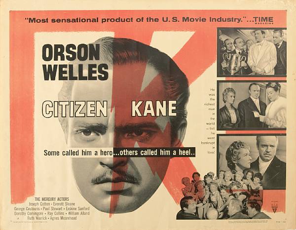 Appraisal: Citizen Kane RKO R- half-sheet condition B- x in