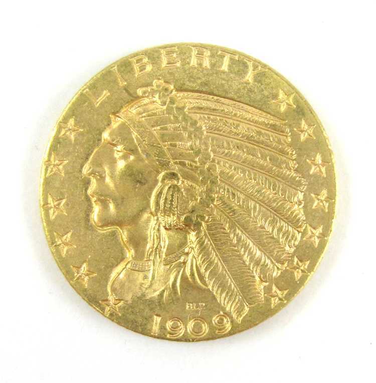 Appraisal: U S FIVE DOLLAR HALF EAGLE GOLD COIN Indian head