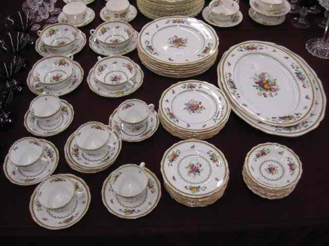 Appraisal: pc Copeland-Spode ''Rockingham'' Chinaservice butterfly fruit decor with servers most