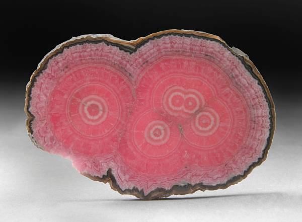 Appraisal: Rhodochrosite Slice Argentina A cross-section slice of a rhodochrosite stalactite