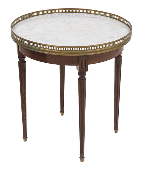 Appraisal: A ROUND MARBLE TOPPED SIDE TABLE TH CENTURY cm high