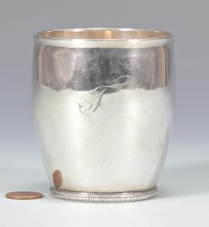 Appraisal: Mississippi Coin Silver Beaker Natchez Mississippi coin silver beaker with