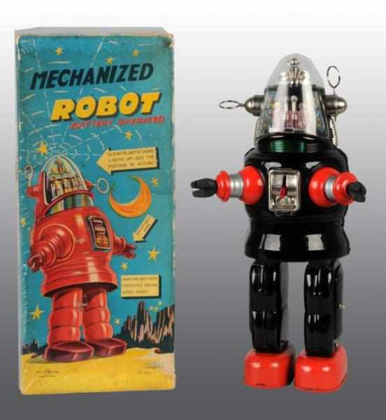 Appraisal: Tin Mechanized Robot Battery-Op Toy Description Japanese Working Unlicensed Robby