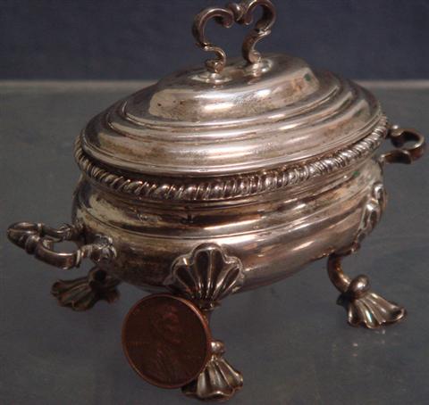 Appraisal: American coin silver miniature tureen maker AP may be Abraham