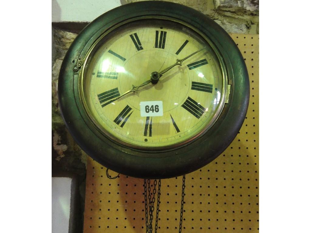 Appraisal: A mid th century dial clock with painted timber face