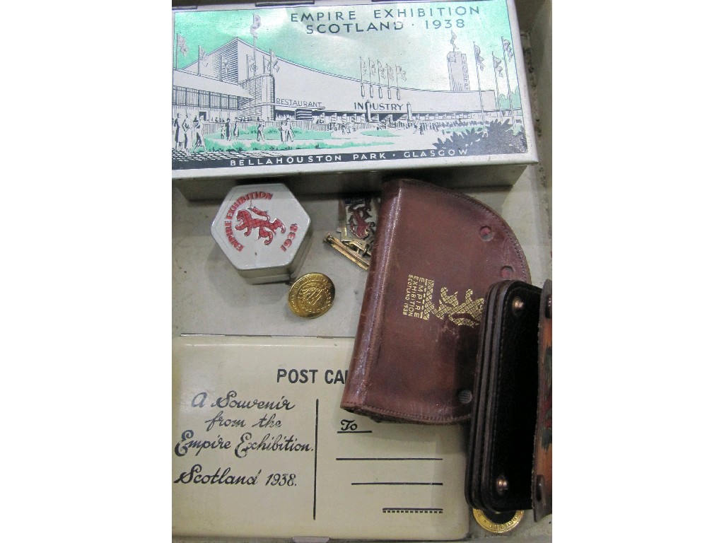 Appraisal: Lot comprising assorted Empire Exhibition items cigarette case etc